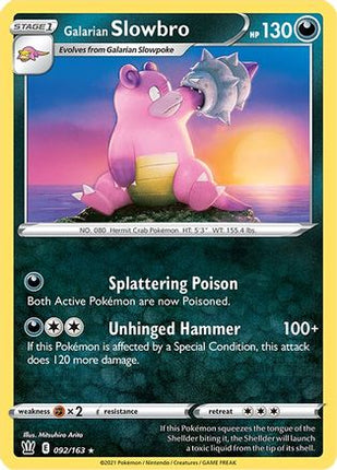 Galarian Slowbro 092/163  SWSH05 Battle Styles - Rare