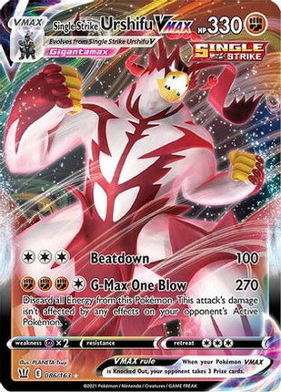 Single Strike Urshifu VMAX 086/163  - Holofoil SWSH05 Battle Styles - Ultra Rare