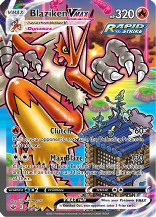 Blaziken VMAX (Alternate Art Secret) 201/198  - Holofoil SWSH06 Chilling Reign - Secret Rare
