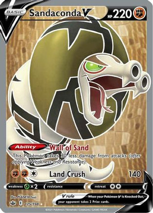 Sandaconda V (Full Art) 175/198  - Holofoil SWSH06 Chilling Reign - Ultra Rare