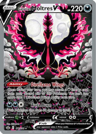 Galarian Moltres V (Alternate Full Art) 177/198  - Holofoil SWSH06 Chilling Reign - Ultra Rare