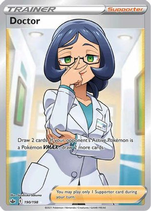 Doctor (Full Art) 190/198  - Holofoil SWSH06 Chilling Reign - Ultra Rare