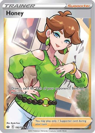 Honey (Full Art) 192/198  - Holofoil SWSH06 Chilling Reign - Ultra Rare