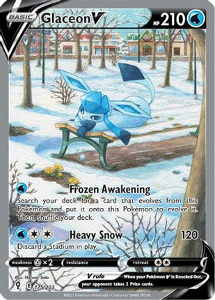 Glaceon V (Alternate Full Art) 175/203  - Holofoil SWSH07 Evolving Skies - Ultra Rare