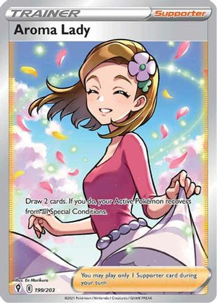 Aroma Lady (Full Art) 199/203  - Holofoil SWSH07 Evolving Skies - Ultra Rare