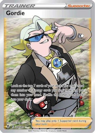 Gordie (Full Art) 201/203  - Holofoil SWSH07 Evolving Skies - Ultra Rare