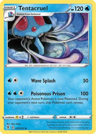 Tentacruel 027/203  - Reverse Holofoil SWSH07 Evolving Skies - Uncommon