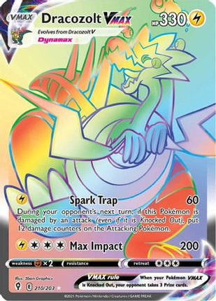 Dracozolt VMAX (Secret) 210/203  - Holofoil SWSH07 Evolving Skies - Secret Rare