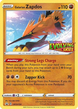 Galarian Zapdos SWSH124/307  - Holofoil SWSH Sword & Shield Promo Cards - Promo
