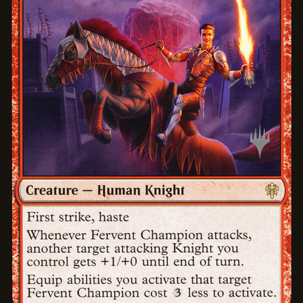 Fervent Champion (PPELD-124) - Throne of Eldraine Promos Foil