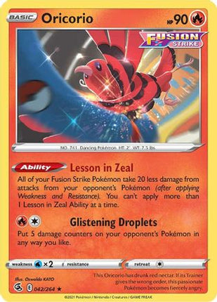 Oricorio 042/264  - Reverse Holofoil SWSH08 Fusion Strike - Rare