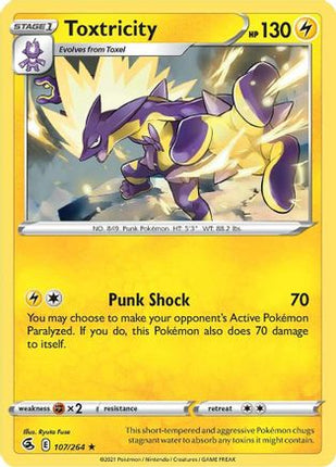 Toxtricity (107) 107/264  - Reverse Holofoil SWSH08 Fusion Strike - Holo Rare