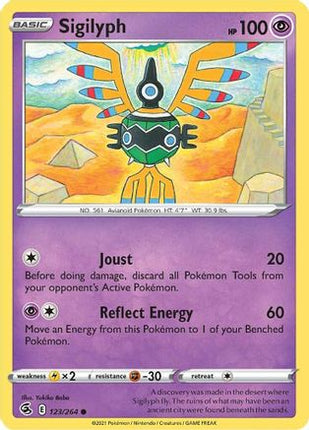 Sigilyph 123/264  - Reverse Holofoil SWSH08 Fusion Strike - Common