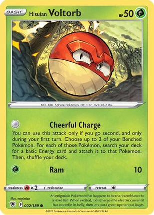 Hisuian Voltorb 002/189  SWSH10 Astral Radiance - Common