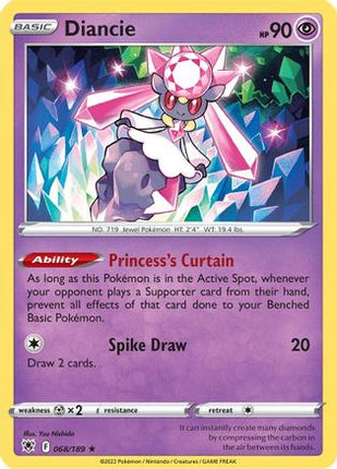 Diancie 068/189  - Reverse Holofoil SWSH10 Astral Radiance - Holo Rare