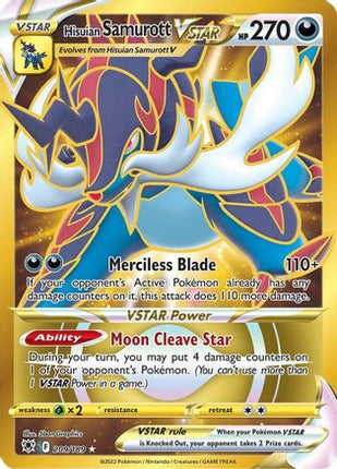Hisuian Samurott VSTAR (Secret) (209) 209/189  - Holofoil SWSH10 Astral Radiance - Secret Rare