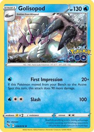 Golisopod 026/078  - Holofoil Pokemon GO - Holo Rare
