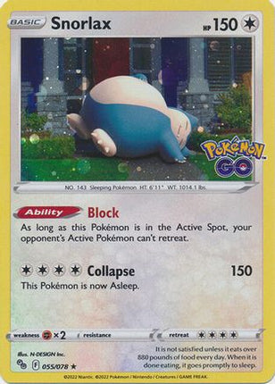 Snorlax 055/078  - Holofoil Miscellaneous Cards & Products - Promo