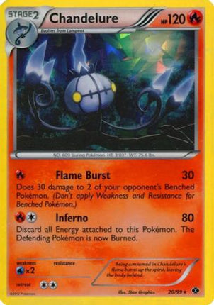 Chandelure - 20/99 (Cracked Ice Holo)/099  - Holofoil Blister Exclusives - Promo