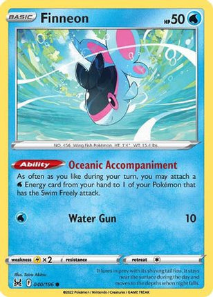 Finneon 040/196  - Reverse Holofoil SWSH11 Lost Origin - Common
