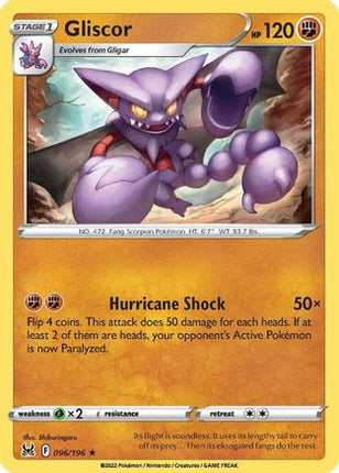 Gliscor 096/196  SWSH11 Lost Origin - Rare