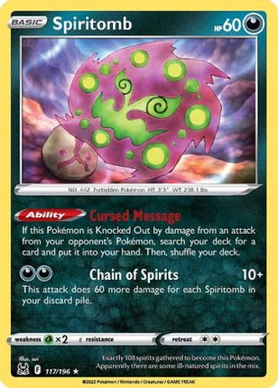 Spiritomb 117/196  SWSH11 Lost Origin - Rare