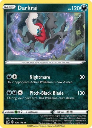 Darkrai 120/196  - Reverse Holofoil SWSH11 Lost Origin - Holo Rare