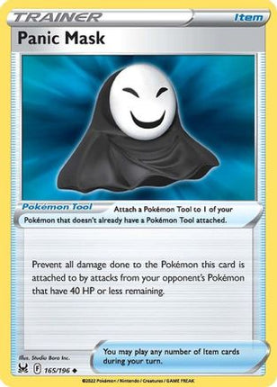 Panic Mask 165/196  - Reverse Holofoil SWSH11 Lost Origin - Uncommon