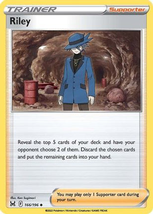 Riley 166/196  - Reverse Holofoil SWSH11 Lost Origin - Uncommon