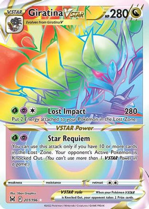 Giratina VSTAR (201) (Secret) 201/196  - Holofoil SWSH11 Lost Origin - Secret Rare