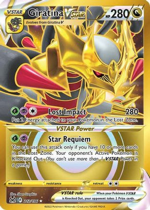 Giratina VSTAR (212) (Secret) 212/196  - Holofoil SWSH11 Lost Origin - Secret Rare