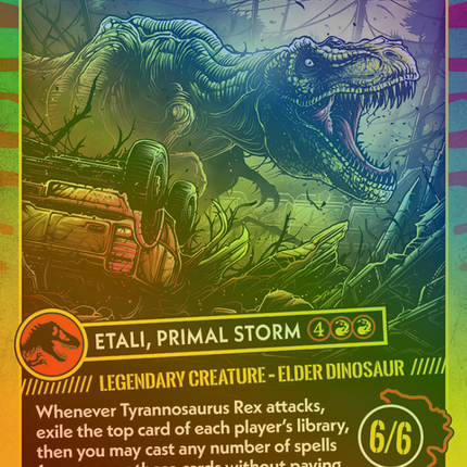 Etali, Primal Storm (SLD-1389) - Secret Lair Drop / Tyrannosaurus Rex (Borderless) Foil