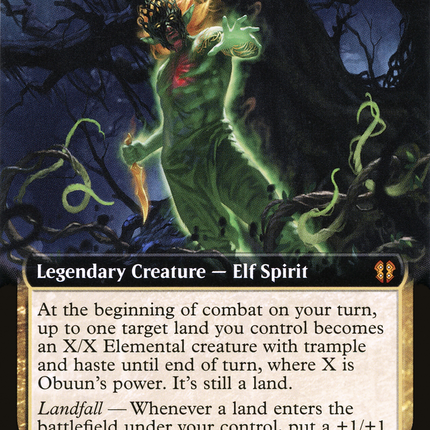 Obuun, Mul Daya Ancestor (ZNC-008) - Zendikar Rising Commander: (Extended Art) Foil