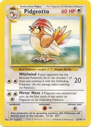 Pidgeotto 022/102  Base Set - Rare