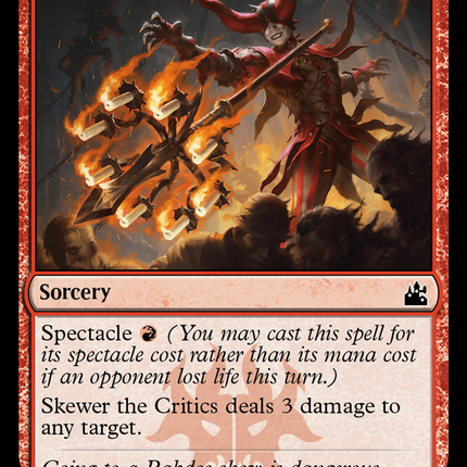 Skewer the Critics (RVR-124) - Ravnica Remastered Foil
