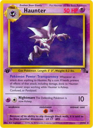 Haunter (21) 021  - Unlimited Fossil - Rare