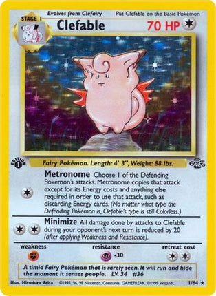Clefable (1) 001/64  - Unlimited Holofoil Jungle - Holo Rare