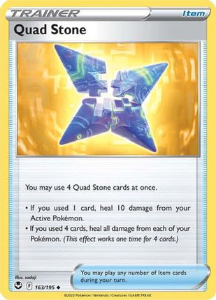 Quad Stone 163/195  - Reverse Holofoil SWSH12 Silver Tempest - Uncommon