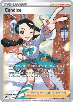 Candice (Full Art) 189/195  - Holofoil SWSH12 Silver Tempest - Ultra Rare