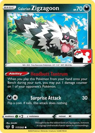 Galarian Zigzagoon/202  - Holofoil Prize Pack Series Cards - Common