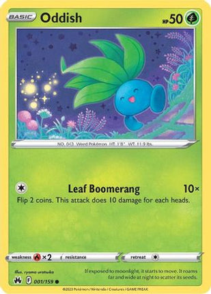 Oddish 001/159  - Reverse Holofoil SWSH Crown Zenith - Common