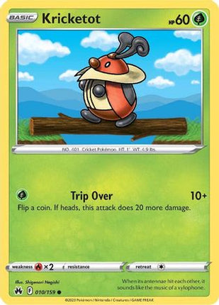 Kricketot 010/159  - Reverse Holofoil SWSH Crown Zenith - Common