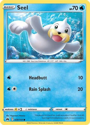 Seel 029/159  - Reverse Holofoil SWSH Crown Zenith - Common