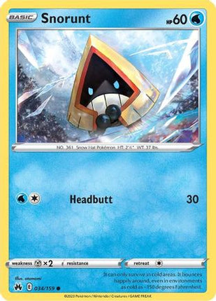 Snorunt 034/159  SWSH Crown Zenith - Common
