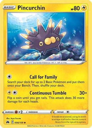 Pincurchin 056/159  - Reverse Holofoil SWSH Crown Zenith - Uncommon