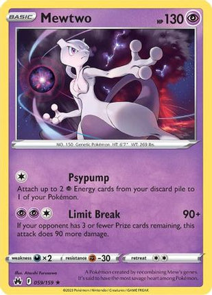 Mewtwo 059/159  - Holofoil SWSH Crown Zenith - Holo Rare