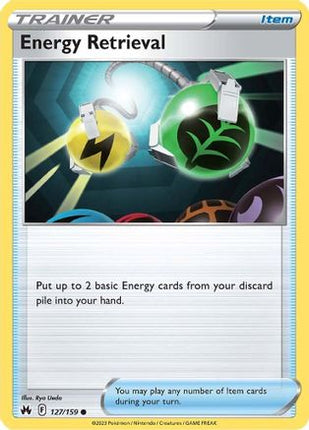 Energy Retrieval 127/159  - Reverse Holofoil SWSH Crown Zenith - Common