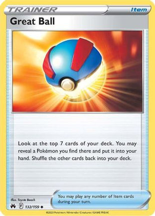 Great Ball 132/159  SWSH Crown Zenith - Uncommon