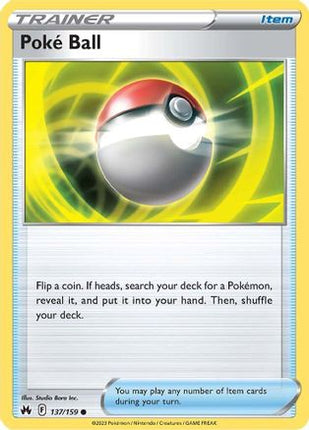 Poke Ball 137/159  SWSH Crown Zenith - Common