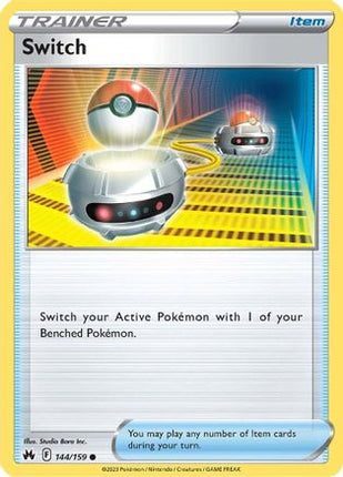 Switch 144/159  - Reverse Holofoil SWSH Crown Zenith - Common